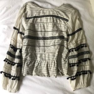 Pompom sleeve Zara peplum top